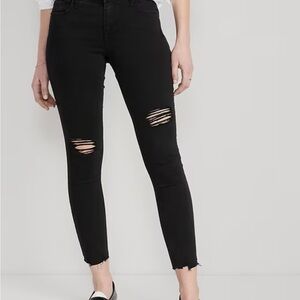 Old Navy Black Ripped Skinny Jeans